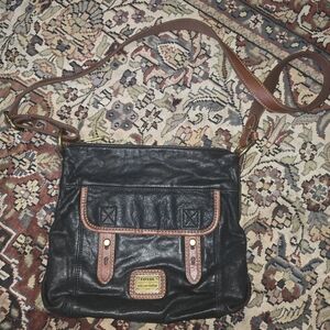 Fossil Morgan Black and Brown Crossbody Bag
